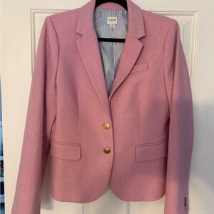 J. Crew Pink Tailored Blazer with Gold Buttons